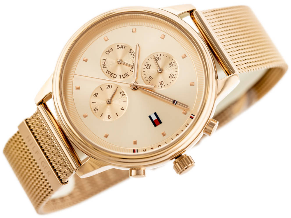 Tommy Hilfiger Blake Chronograph Rose Gold Dial Rose Gold Mesh Bracelet Watch For Women - 1781907