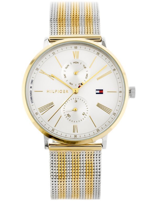 Tommy Hilfiger Jenna Quartz White Dial Two Tone Mesh Bracelet Watch for Women  - 1782074