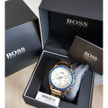 Hugo Boss Trophy White Dial Gold Steel Strap Watch for Men - 1513631
