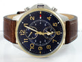 Tommy Hilfiger Dean Multifunctional Blue Dial Brown Leather Strap Watch for Men - 1791275