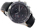 Tommy Hilfiger Parker Chronograph Quartz Grey Dial Black Leather Strap Watch For Men - 1791838