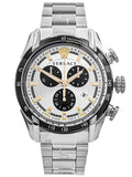 Versace V-Ray Chronograph Quartz Silver Dial Silver Steel Strap Watch For Men - VE2I00321