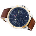 Tommy Hilfiger Decker Blue Dial Brown Leather Strap Watch for Men - 1791561