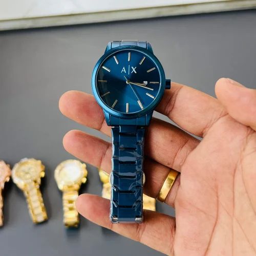 Armani Exchange Cayde Analog Blue Dial Blue Steel Strap Watch For Men - AX2702