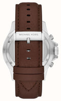 Michael Kors Everest Chronograph Black Dial Brown Leather Strap Watch For Men - MK9054