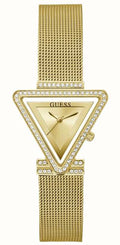 Guess Fame Diamonds Gold Dial Gold Mesh Bracelet Watch for Women - GW0508L2