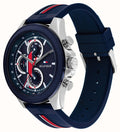 Tommy Hilfiger Clark Chronograph Blue Dial Black Leather Strap Watch For Men - 1792083