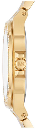 Michael Kors Lennox Three-Hand Silver Dial Gold Steel Strap Watch For Women - MK7278