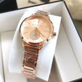 Michael Kors Portia Analog Quartz Rose Gold Dial Rose Gold Steel Strap Watch For Women - MK3839