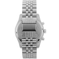 Michael Kors Lexington Chronograph Silver Dial Silver Steel Strap Watch For Men - MK8789