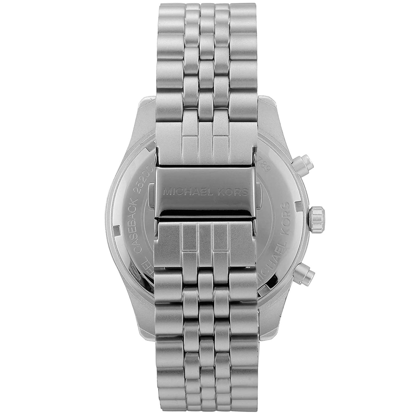 Michael Kors Lexington Chronograph Silver Dial Silver Steel Strap Watch For Men - MK8789