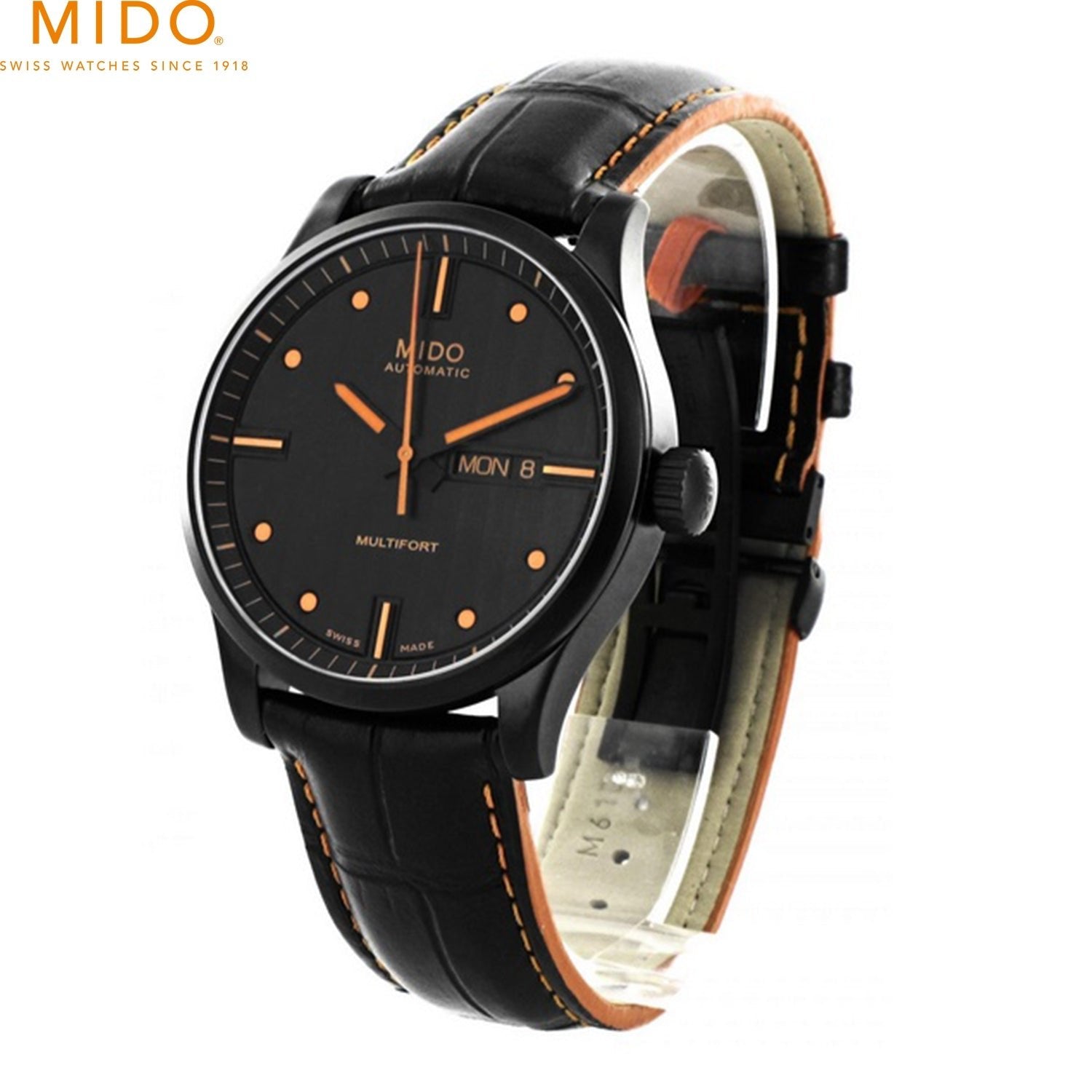 Mido Multifort Automatic Special Edition Black Dial Black Leather Strap Watch For Men - M005.430.36.051.80