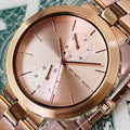 Michael Kors Garner Quartz Rose Gold Dial Rose Gold Steel Strap Watch For Women - MK6409