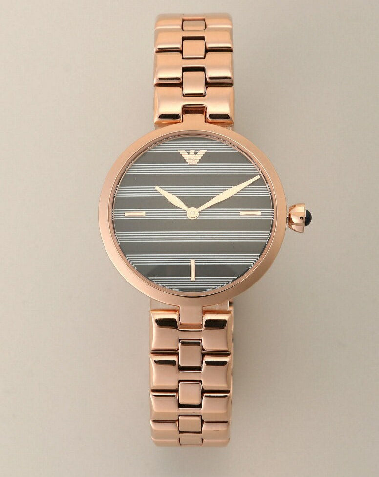 Emporio Armani Arianna Quartz Grey Dial Rose Gold Steel Strap Watch For Women - AR11220