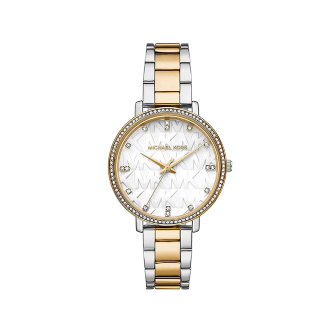 Michael Kors Pyper Three Hand White Dial Two Tone Steel Strap Watch For Women - MK4595