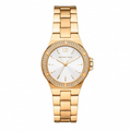 Michael Kors Lennox Three-Hand Silver Dial Gold Steel Strap Watch For Women - MK7278