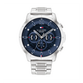 Tommy Hilfiger Luca Chronograph Quartz Blue Dial Silver Steel Strap Watch For Men - 1710492