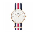 Daniel Wellington Classic Canterbury White Dial Two Tone Nylon Strap Watch For Men - DW00100002