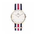 Daniel Wellington Classic Canterbury White Dial Two Tone Nylon Strap Watch For Men - DW00100002