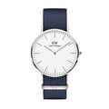 Daniel Wellington Classic Bayswater White Dial Blue NATO Strap Watch For Men - DW00100276