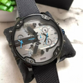 Diesel Mr Daddy 2.0 Chronograph Grey Dial Black Nylon Strap Watch For Men - DZ7420