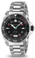 Gucci Dive Quartz Black Dial Silver Steel Strap Watch For Men - YA136221