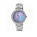 Michael Kors Taryn Mother of Pearl Purple Dial Silver Steel Strap Watch For Women - MK6562