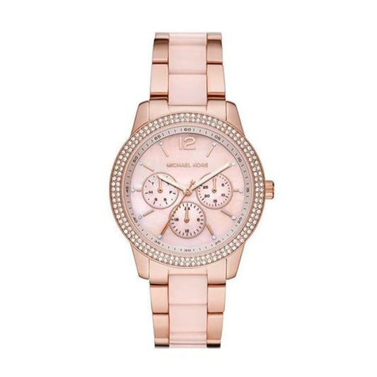 Michael Kors Tibby Multifunction Rose Gold Dial Rose Gold Steel Strap Watch For Women - MK6928