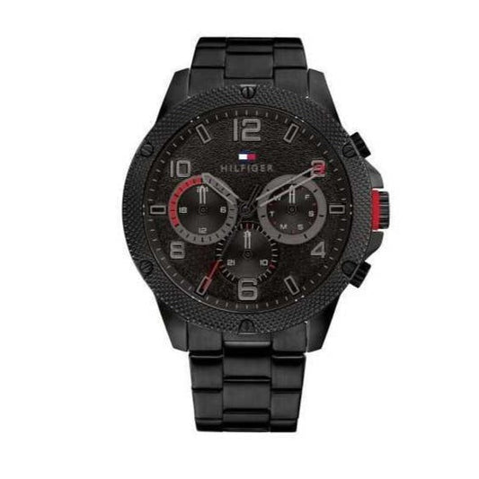 Tommy Hilfiger Blaze Chronograph Black Dial Black Steel Strap Watch For Men - 1792030