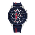 Tommy Hilfiger Clark Chronograph Blue Dial Black Leather Strap Watch For Men - 1792083