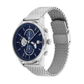 Tommy Hilfiger Weston Chronograph Blue Dial Silver Mesh Bracelet Watch For Men - 1710504