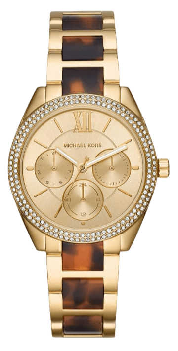 Michael Kors Janelle Chronograph Gold Dial Two Tone Steel Strap Watch For Women - MK7133