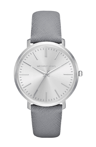 Michael Kors Jaryn Quartz Silver Dial Grey Leather Strap Watch For Women - MK2470