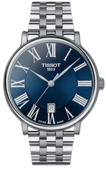 Tissot Carson Premium Blue Dial Silver Steel Strap Watch for Men - T122.410.11.043.00