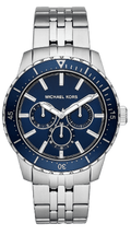 Michael Kors Cunningham Multifunction Blue Dial Silver Steel Strap Watch For Men - MK7153