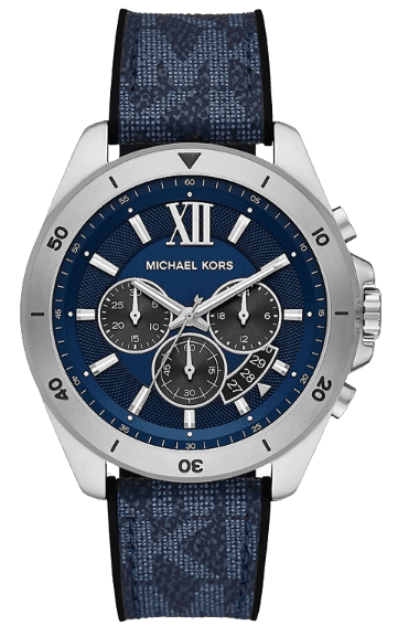 Michael Kors Brecken Chronograph Blue Dial Blue Silicone Strap Watch For Men - MK8923