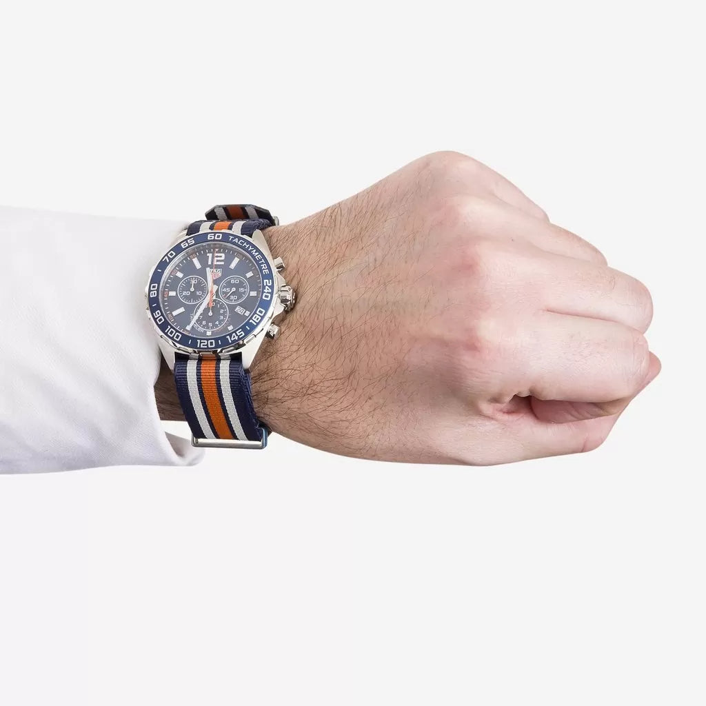 Tag Heuer Formula 1 Quartz Chronograph Blue Dial Two Tone NATO Strap Watch for Men - CAZ1010.FC8196
