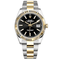 Rolex Datejust 41 Black Dial Two Tone Oystersteel White Gold Strap Watch for Men - M126333-0013