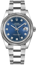 Rolex Datejust 41 Oyster Blue Dial Two Tone Oystersteel & White Gold Strap Watch for Men - M126334-0015