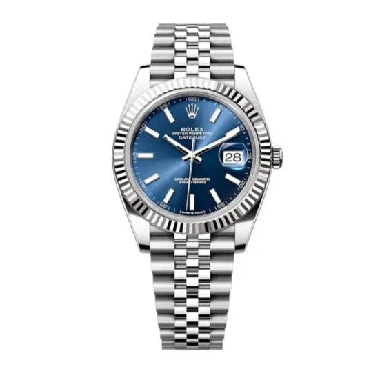 Rolex Datejust 41 Oyster Blue Dial Oystersteel & White Gold Strap Watch for Men - M126334-0002