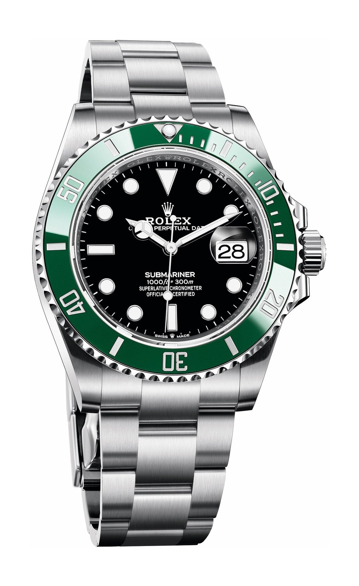 Rolex Submariner Date Oyster Black Dial Oystersteel Silver Steel Strap Watch for Men - M126610LV-0002