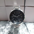 Michael Kors Brecken Chronograph Black Dial Silver Steel Strap Watch For Men - MK8847