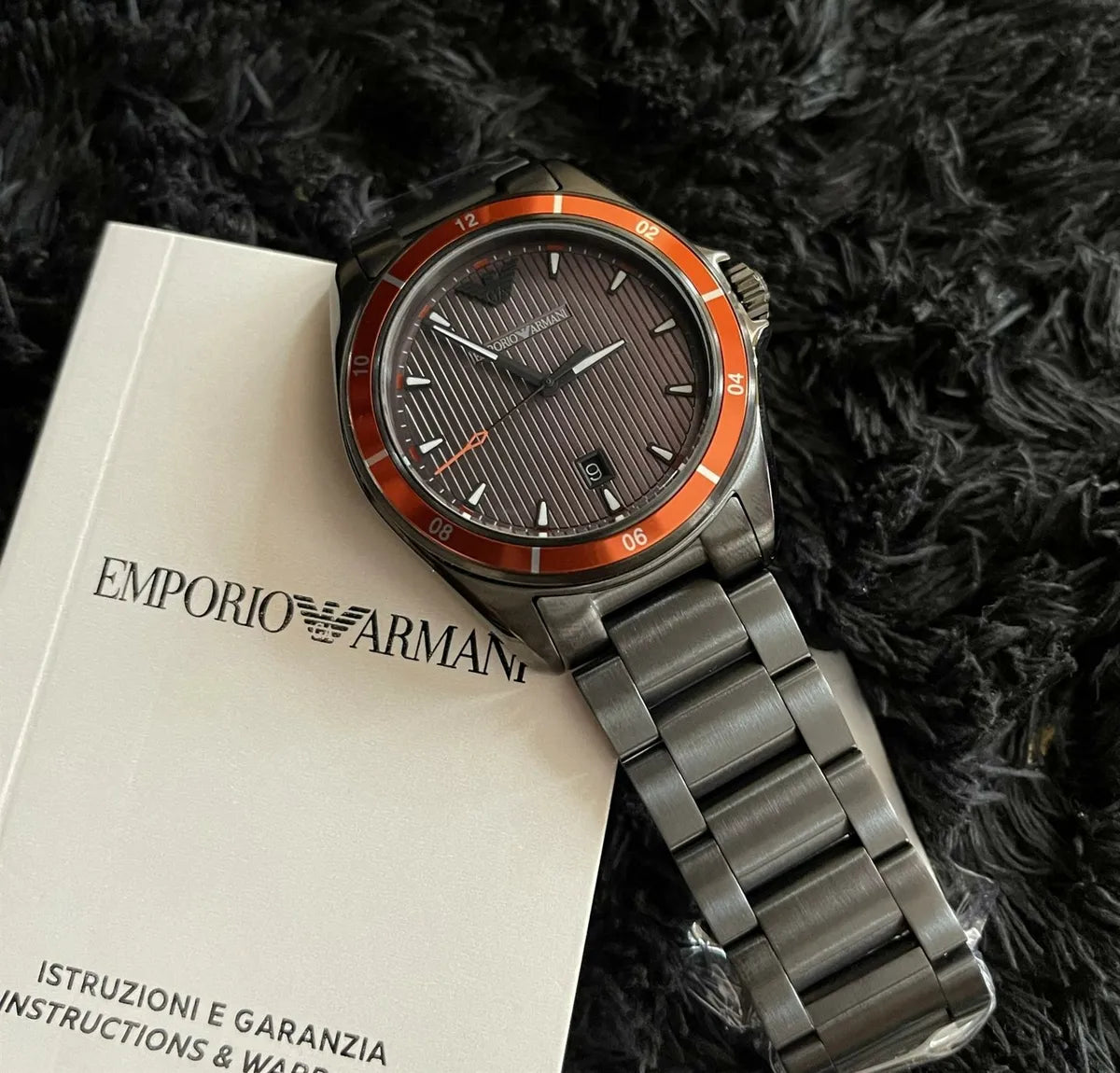 Emporio Armani Sigma Quartz Grey Dial Grey Steel Strap Watch For Men - AR11178