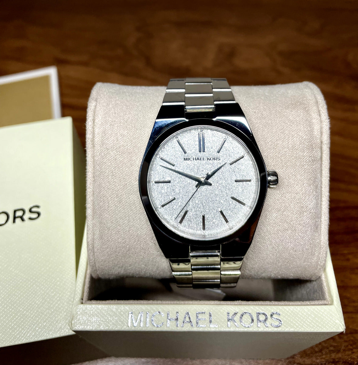 Michael Kors Channing Three Hand Silver Dial Silver Steel Strap Watch For Women - MK6626