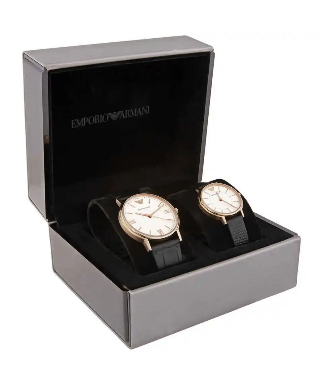 Emporio Armani Kappa Quartz White Dial Black Leather Strap Watch For Men - AR80015