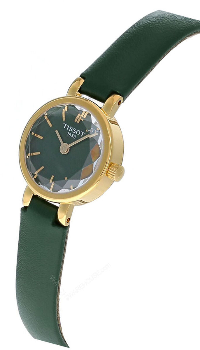 Tissot Lovely Round Mother of Pearl Green Dial Green Leather Strap Watch for Women - T140.009.36.091.00