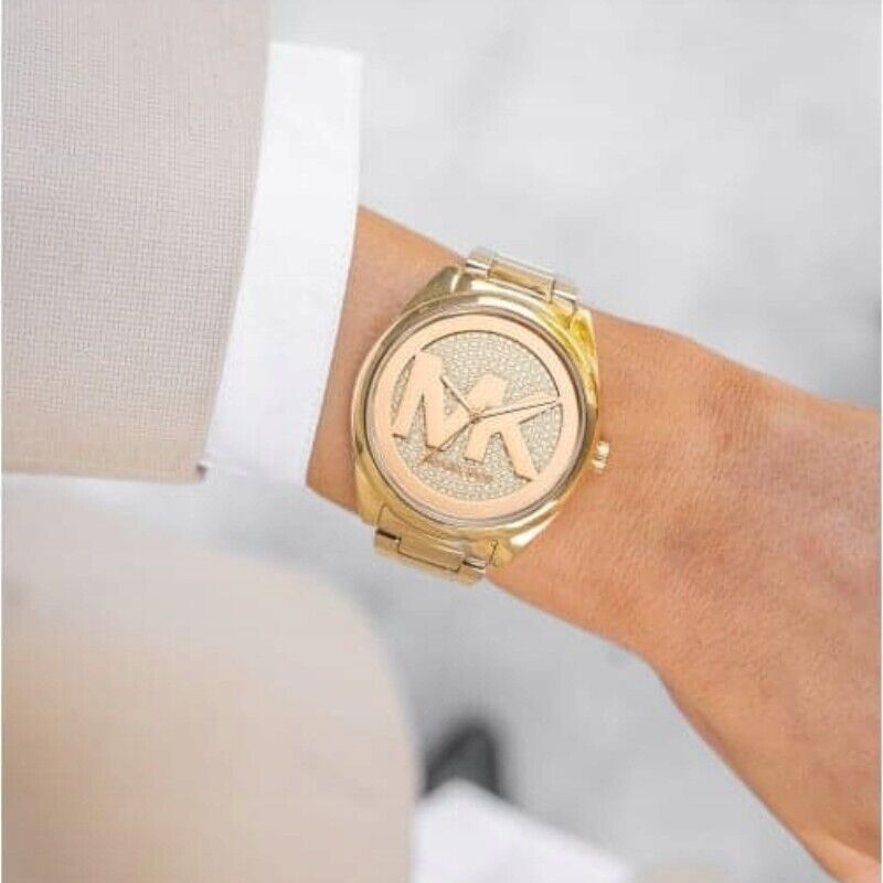 Michael Kors Janelle Quartz Gold Dial Gold Steel Strap Watch For Women - MK7088