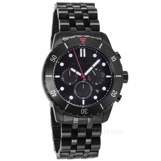 Michael Kors Cunningham Chronograph Black Dial Black Steel Strap Watch For Men - MK8965