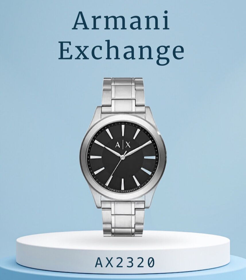 Armani Exchange Nico Analog Black Dial Silver Steel Strap Watch For Men - AX2320