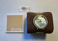 Michael Kors Darci Analog Mother of Pearl Green Dial Gold Steel Strap Watch For Women - MK3498